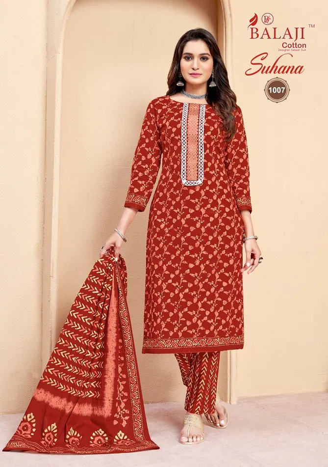 Suhana Vol 1 By Balaji Printed Cotton Churidar Dress Material Wholesalers In Delhi